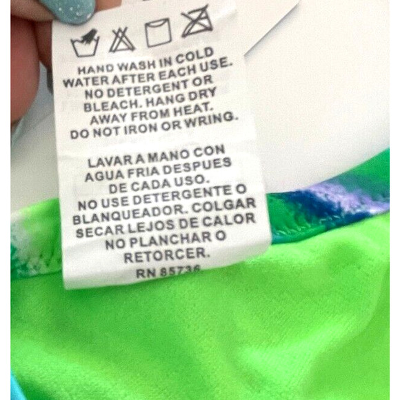 The Finals Funkies Women Assorted Workout Bikini Top Retro Floral Blue - Size XS - Picture 5 of 6